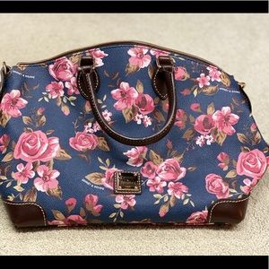 Dooney & Burke Navy Floral satchel purse